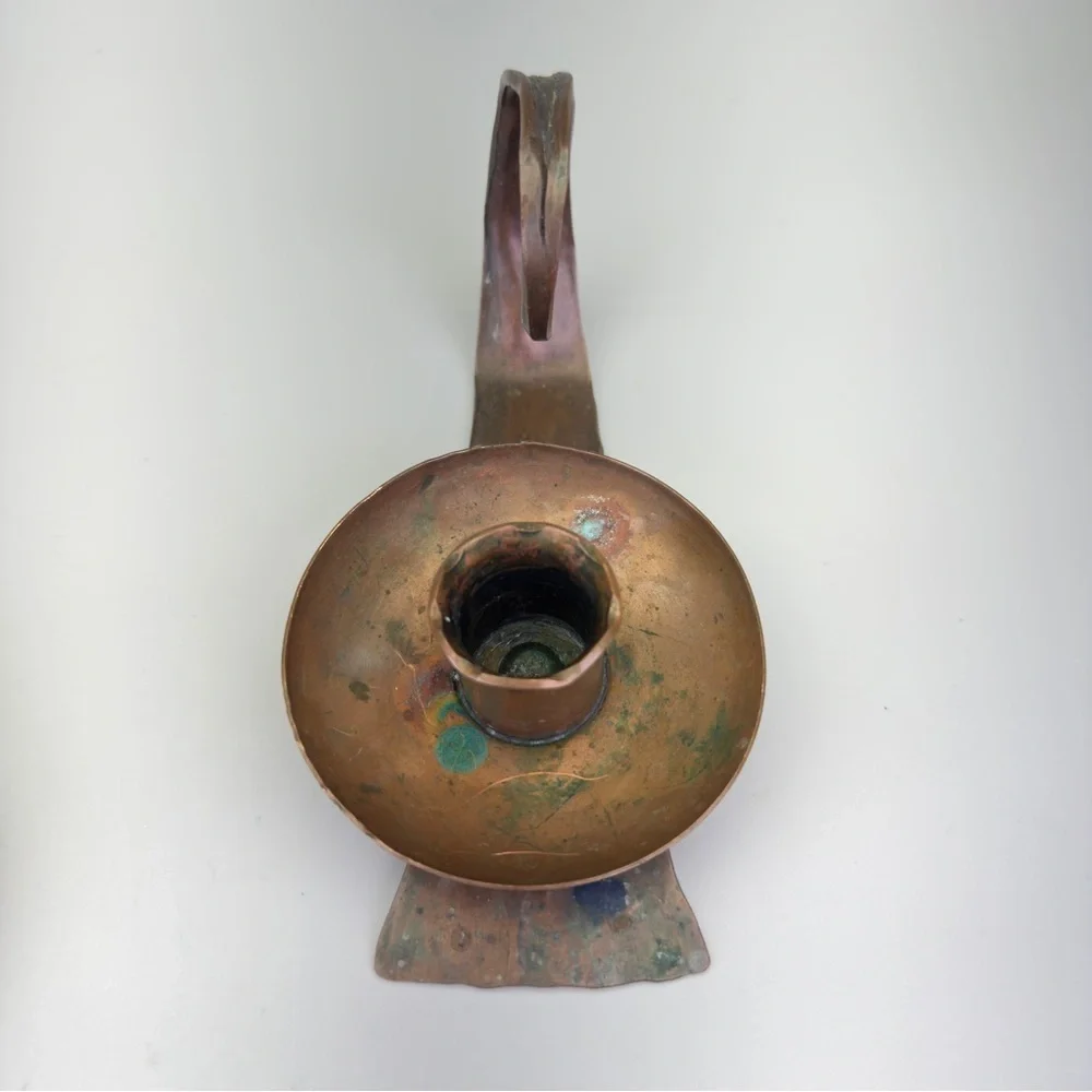 Vintage Erhard Glander Hand Hammered  Copper Candleholders